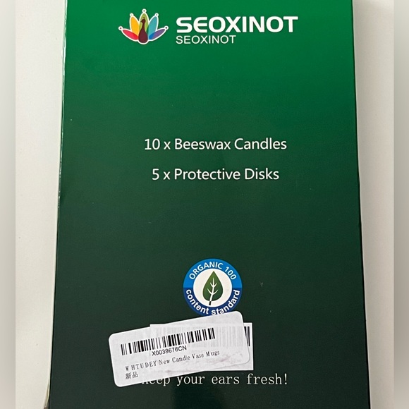 Organic Beeswax Ear Candles set/10 plus 5 protective discs - Picture 3 of 3